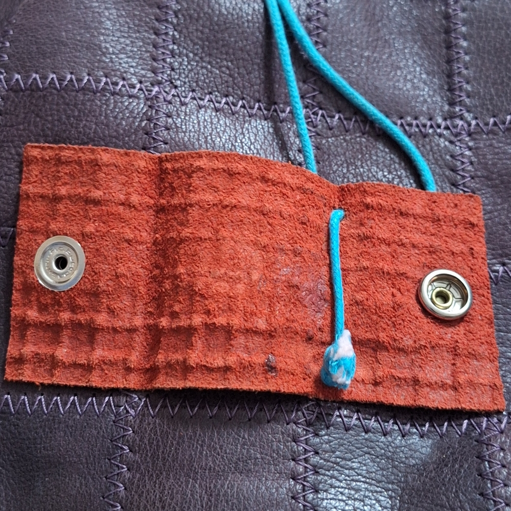 Gabs Euc Real Italian Patchwork Purple Leather La… - image 5